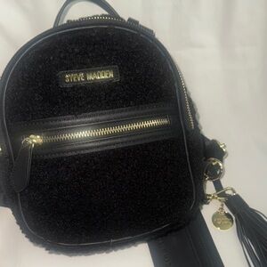 Steve Madden Sherpa Mini Backpack with Gold Hardware NWOT